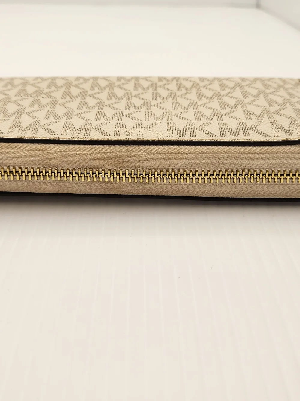 Michael Kors Beige Signature Wristlet Wallet